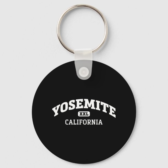 Yosemite College Style Rock Climbing Area Design  Keychain (Front)