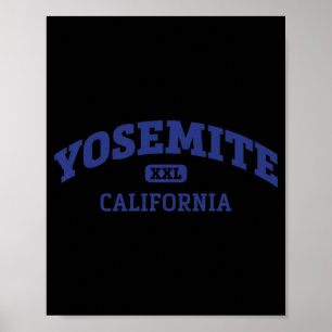 Yosemite College Style Rock Climbing Area Design   Poster