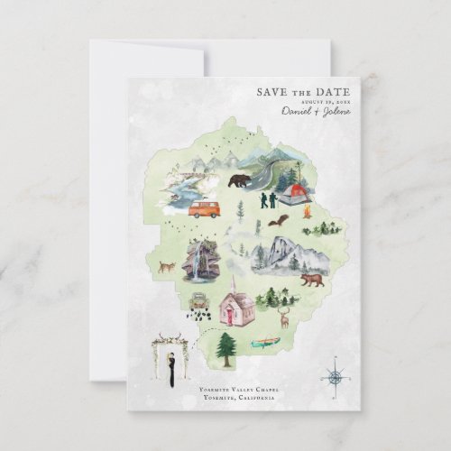 Yosemite  Destination Wedding Itinerary Map