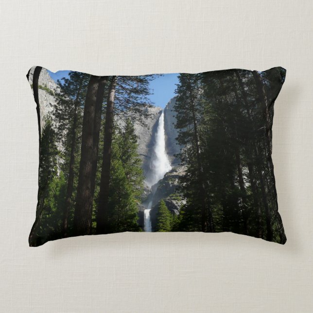Yosemite Falls and Woods Landscape Photography Accent Pillow (Front)