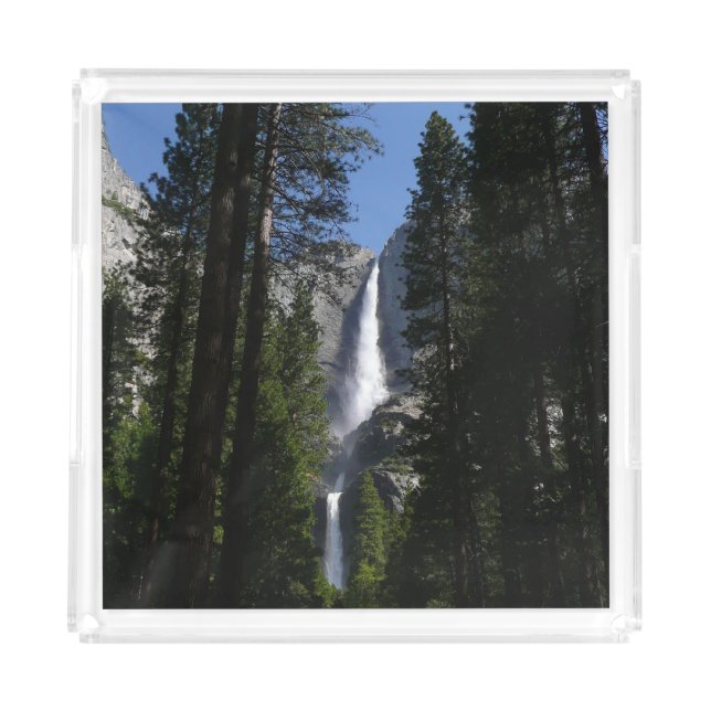 Yosemite Falls and Woods Landscape Photography Acrylic Tray (Front)