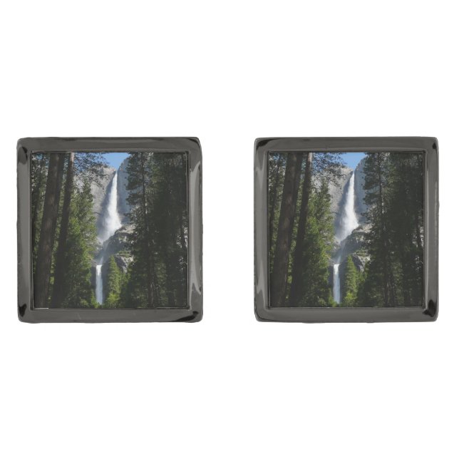 Yosemite Falls and Woods Landscape Photography Cufflinks (Front)