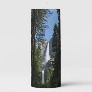 Yosemite Falls and Woods Landscape Photography Pillar Candle