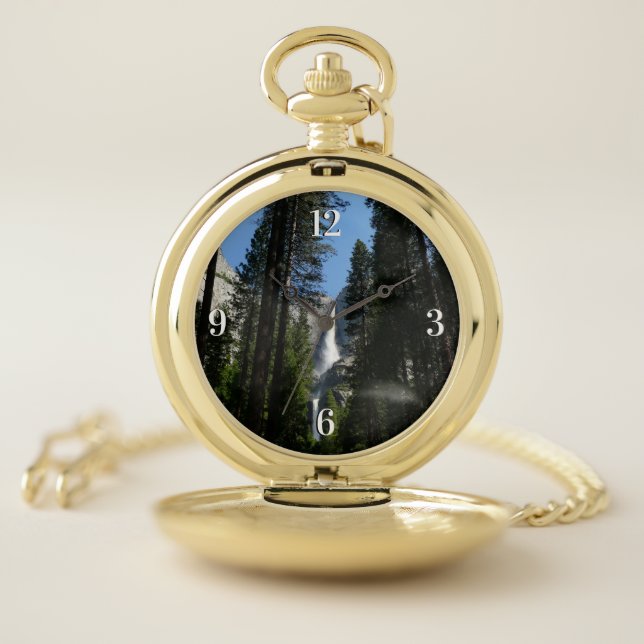 Yosemite Falls and Woods Landscape Photography Pocket Watch (Inside)
