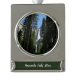 Yosemite Falls and Woods Landscape Photography Silver Plated Banner Ornament