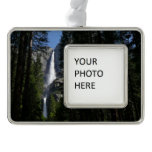 Yosemite Falls and Woods Landscape Photography Silver Plated Framed Ornament