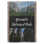 Yosemite Falls and Woods Landscape Photography Throw Blanket