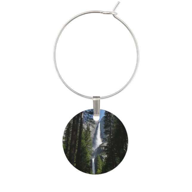 Yosemite Falls and Woods Landscape Photography Wine Charm (Front)