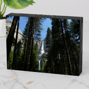 Yosemite Falls and Woods Landscape Photography Wooden Box Sign