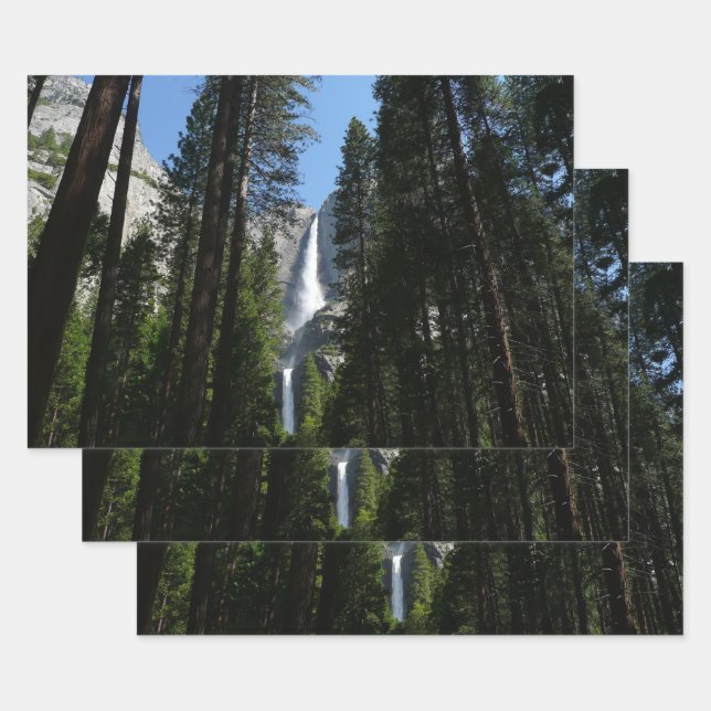 Yosemite Falls and Woods Landscape Photography Wrapping Paper Sheets (Set)