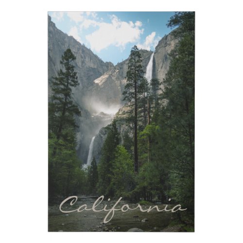 Yosemite Falls California Scenic Landscape Photo Faux Canvas Print