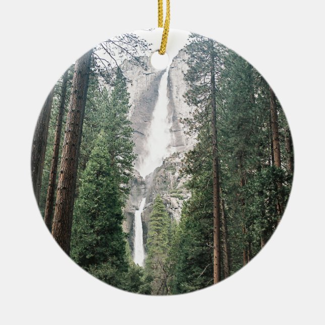 Yosemite Falls Ceramic Ornament (Front)