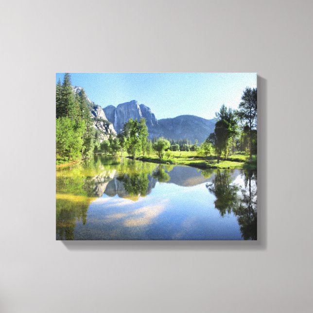Yosemite Falls from Merced River - Yosemite Valley Canvas Print (Front)