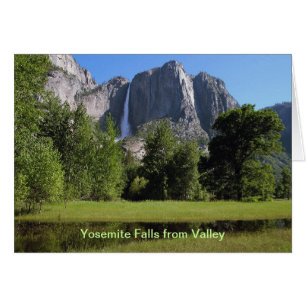 Yosemite Falls from Valley in California Card