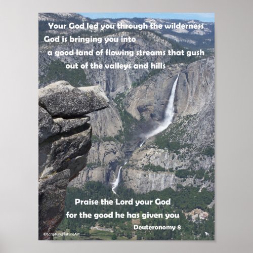 Yosemite Falls Glacier Point Deuteronomy 8 Poster