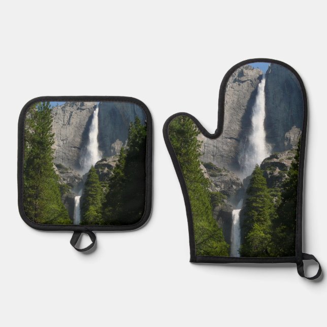 Yosemite Falls II from Yosemite National Park Oven Mitt & Pot Holder Set (Front)