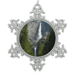 Yosemite Falls II from Yosemite National Park Snowflake Pewter Christmas Ornament