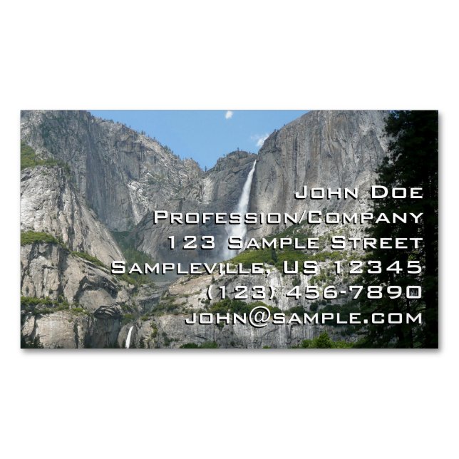 Yosemite Falls III from Yosemite National Park Business Card Magnet (Front)