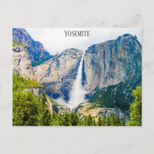 Yosemite Falls National Park Travel Photo Postcard