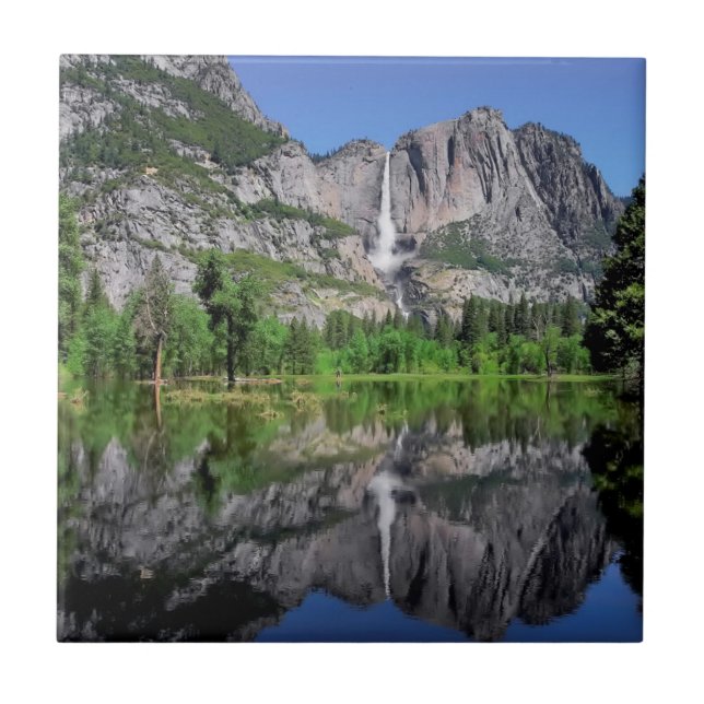 Yosemite Falls Reflection Ceramic Tile (Front)