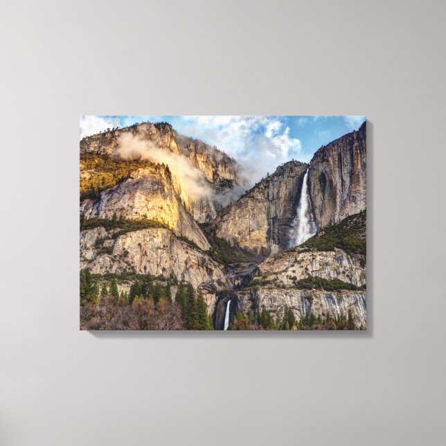 Yosemite Falls scenic, California Canvas Print (Front)