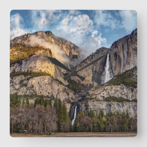 Yosemite Falls scenic California Square Wall Clock