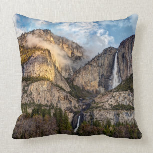 Yosemite Falls scenic, California Throw Pillow