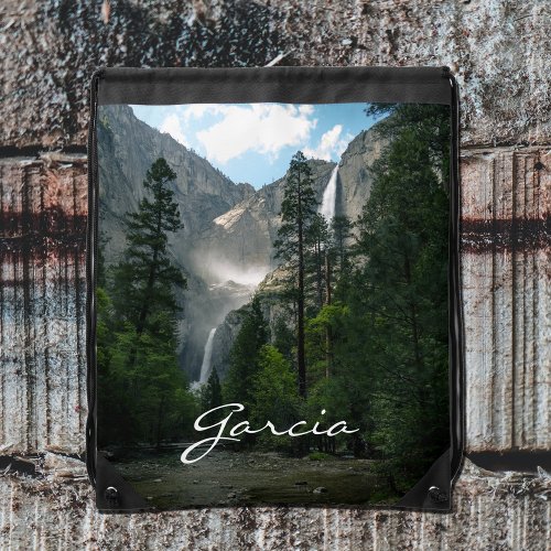 Yosemite Falls Scenic Landscape Photo Nature Walk Drawstring Bag