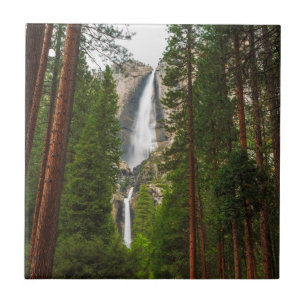 Yosemite Falls through the Forest Ceramic Tile