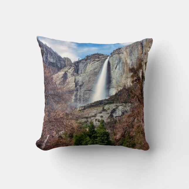 Yosemite Falls Throw Pillow (Front)