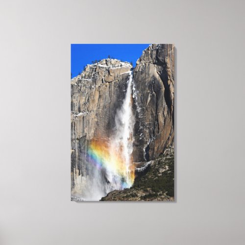 Yosemite Falls with Rainbow Canvas Print