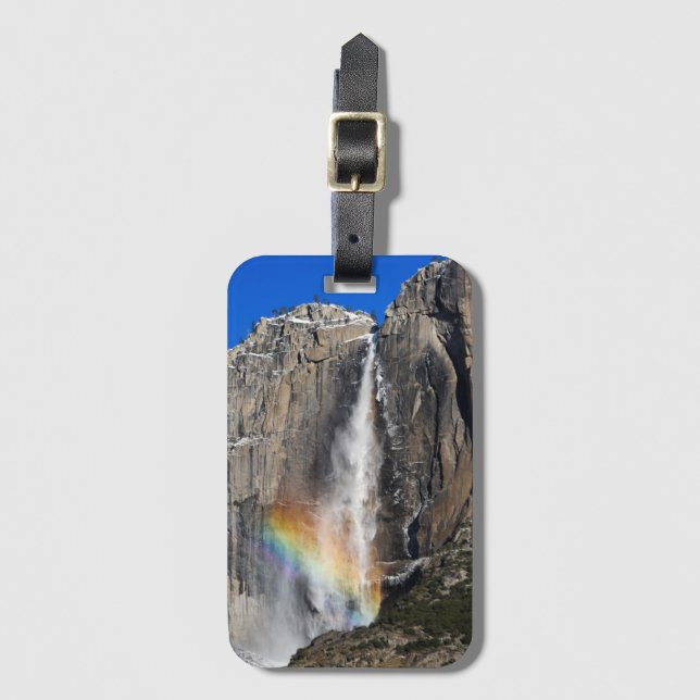 Yosemite Falls with Rainbow Luggage Tag (Front Vertical)