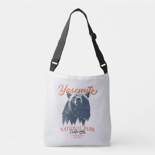 Yosemite Grizzly Bear California National Park Crossbody Bag