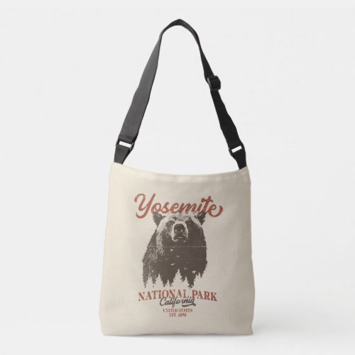 Yosemite Grizzly Bear California National Park Crossbody Bag