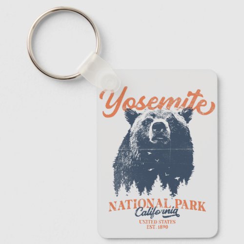 Yosemite Grizzly Bear California National Park Keychain