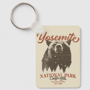 Yosemite Grizzly Bear California National Park Keychain