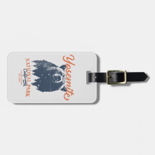 Yosemite Grizzly Bear California National Park Luggage Tag