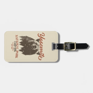 Yosemite Grizzly Bear California National Park Luggage Tag