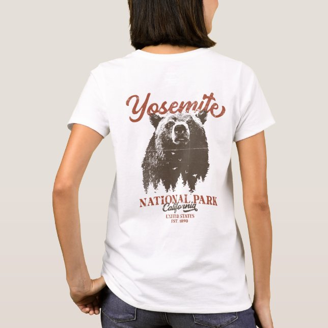 Yosemite Grizzly Bear California National Park T-Shirt (Back)