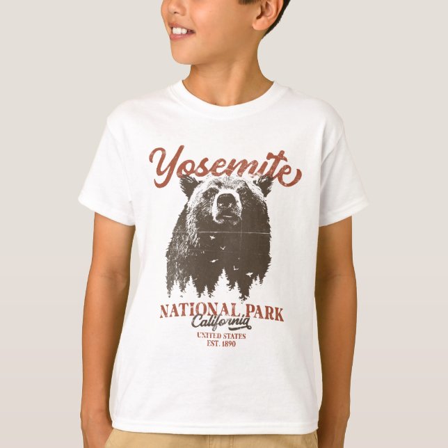 Yosemite Grizzly Bear California National Park T-Shirt (Front)