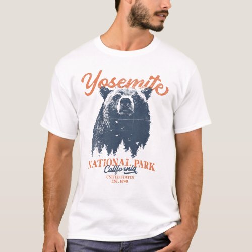 Yosemite Grizzly Bear California National Park T_Shirt