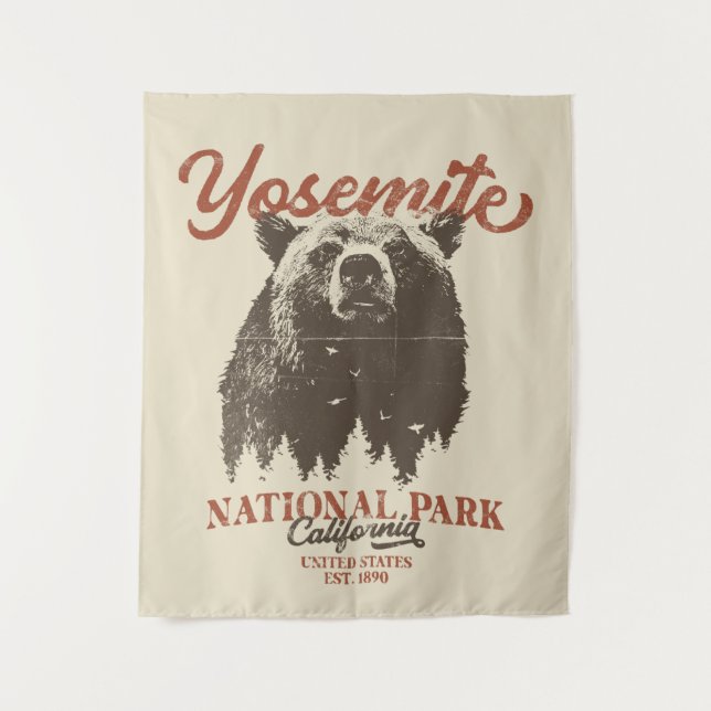 Yosemite Grizzly Bear California National Park Tapestry (Front)
