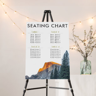 Yosemite Half Dome Sunset Seating Chart Foam Board