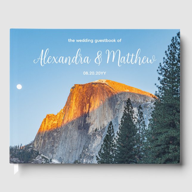 Yosemite Half Dome Sunset Wedding Guest Book (Front)