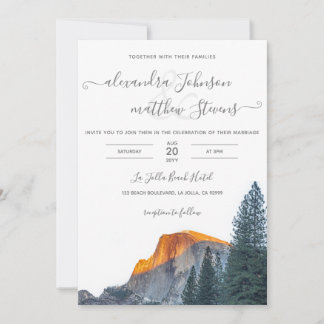 Yosemite Half Dome Sunset Wedding Invitation