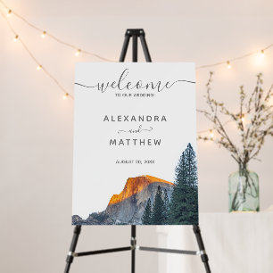 Yosemite Half Dome Sunset Welcome Sign Foam Board