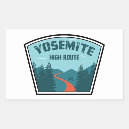 Yosemite High Route Rectangular Sticker