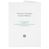 Yosemite in Springtime: Mountain Wildflowers Cards (Back)