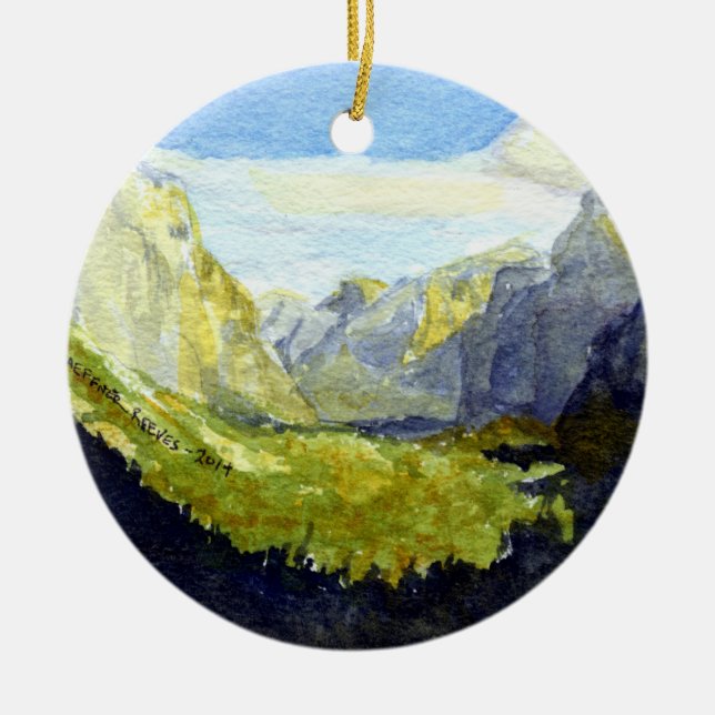 Yosemite, Inspiration Point Ceramic Ornament (Front)