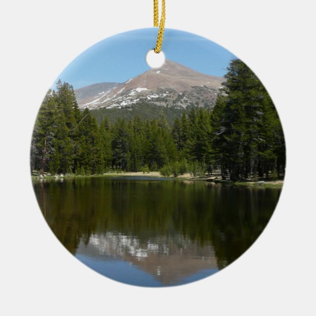 Yosemite Lake Reflection Ceramic Ornament (Front)